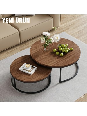 Edmonda Ev Aksesuar Ultra Lüx Orta Sehpa Ikili Orta Sehpa Metal Sehpa