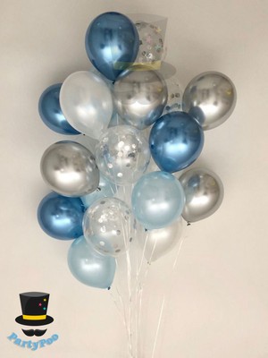 Metalik Mavi Balon Seti 20'li