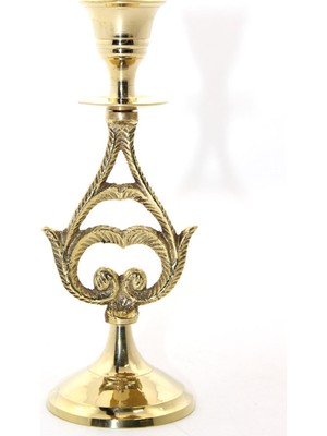 Tbl Dekor Tekli Pirinç Şamdan Model 6