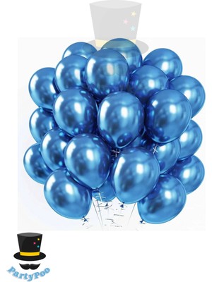 Metalik Mavi Renk Balon 20'li
