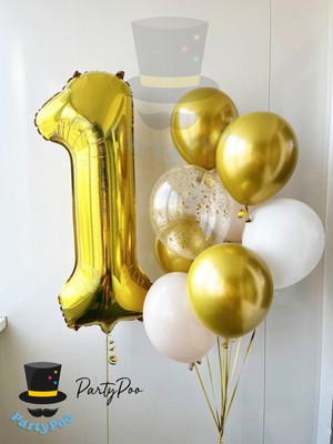 Gold Rakam Balon Seti 10'lu