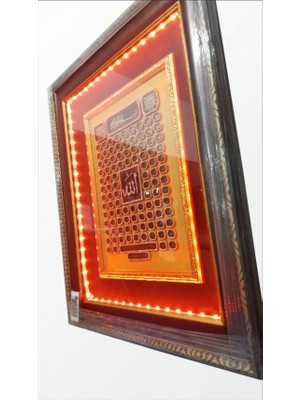 M3 Decorium Ledli Işıklı Çerçeveli Esma-Ül Hüsna Allah In 99 Adı Pano Tablo