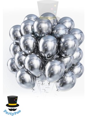 Metalik Gümüş Renk Balon 20'li