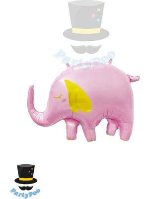 Pembe Fil Folyo Balon 84 cm