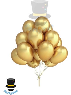 Metalik Renkli Gold 10'lu Balon Seti