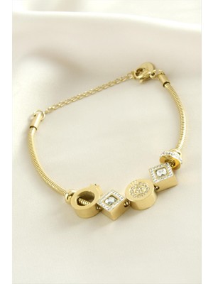 Bijuteri Net Ay Yıldız Lüks Çelik Bileklik