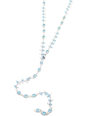 Royaleks Mavi Taşlı Y Kolye - Gümüş