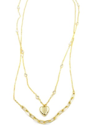 Royaleks Kalp Kolye - 90CM - Altın