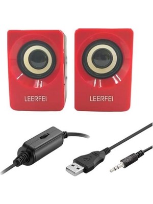 Inura Global® N62 1+1 Multimedia USB ve Jacklı Mini Hoparlör Yüksek Stereo Ses Sistemi