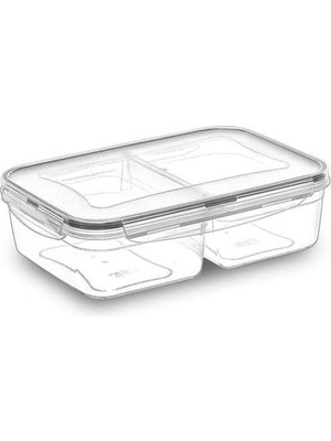 Inura Global® 2 Bölmeli 1+1 Litre Kilitli Kapaklı Erzak Saklama Kabı LC-525