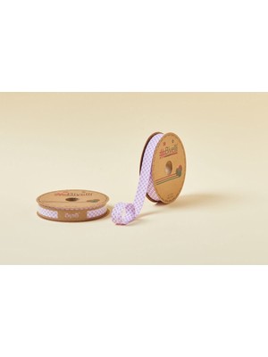 Biye Ekoseli Katlı E07 Lila 2 cm 25 Metre %65 Koton %35 Polyester