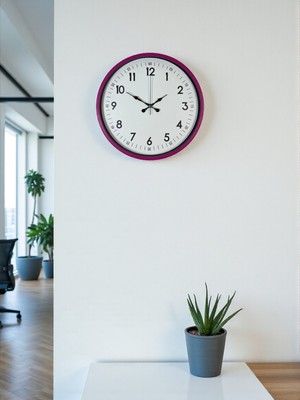 Zentime 36 cm Pembe Dekoratif Duvar Saati