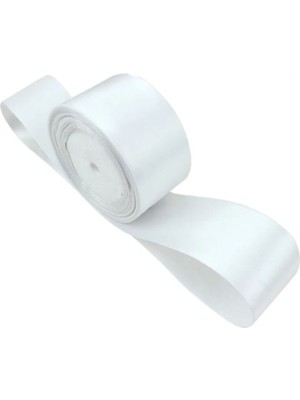 Saten Kurdele 6 cm Beyaz 10 Metre