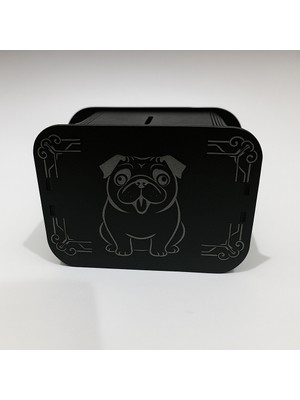 Verto Köpek Kumbara - Ağaç Işleme -Ceviz Ağacı-Siyah