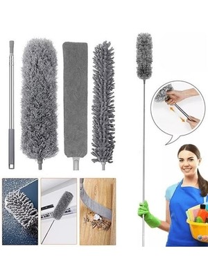 Inura Global® Teleskopik 3'lü Mop Toz Alma Püskülü Çok Fonksiyonlu Temizlik Seti