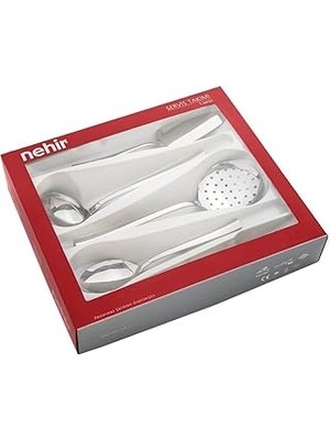 Starseven Nehir Deniz Sade 5 Parça Paslanmaz Çelik Servis Takımı