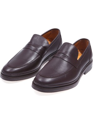 Vantaggio Shoes Malaga Kahverengi %100 Hakiki Deri Erkek Comfort Ayakkabı