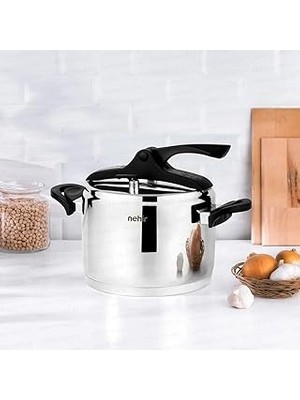 Starseven Nehir Silver Paslanmaz Çelik 6 Litre Düdüklü Tencere