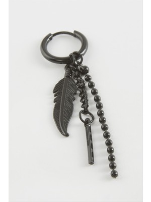 Makay Yaprak Erkek Çelik Küpe