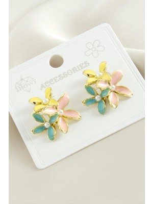 Makay Çiçek Mineli Küpe