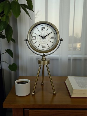 Urfakent Zentime Eskitme Vintage Üç Ayaklı Masa Saati