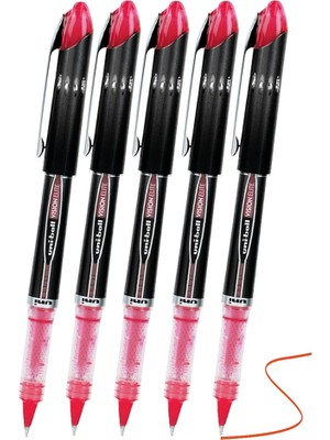 Artlantis Kırmızı Pilot Kalem UB-205 Vision Elite 0.5mm 5 Adet Uniball Pilot Kalem 0.5 mm Roller Uçlu Pilot Kalem Ince Uçlu Likit
