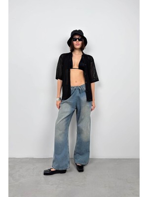 Polo Yaka Fileli Bluz