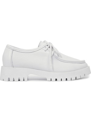 Zeytuk Casual Hakiki Deri Beyaz Kadın Ayakkabı