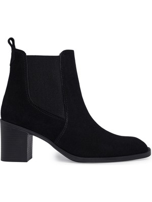 Zeytuk Topuklu Süet Siyah Kadın Ayakkabı