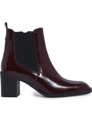 Zeytuk Topuklu Rugan Bordo Kadın Ayakkabı