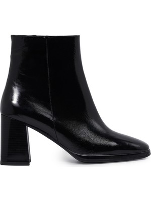 Zeytuk Topuklu Rugan Siyah Kadın Bot