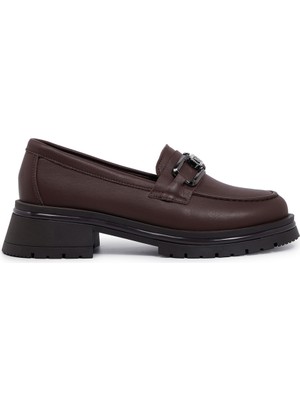 Zeytuk Casual Hakiki Deri Kahverengi Kadın Ayakkabı