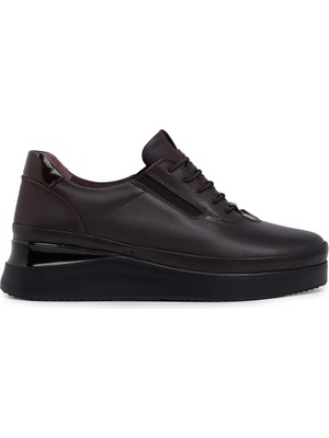 Zeytuk Casual Hakiki Deri Kahverengi Kadın Ayakkabı