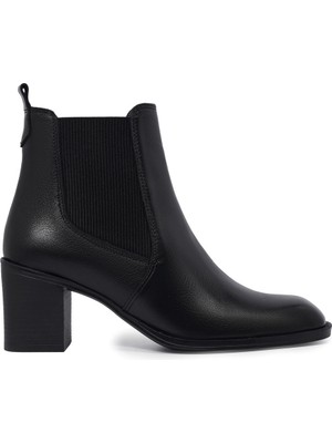 Zeytuk Topuklu Hakiki Deri Siyah Kadın Bot