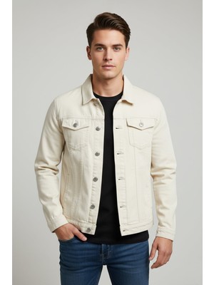 FullaModa Düğmeli Cepli Kot Ceket