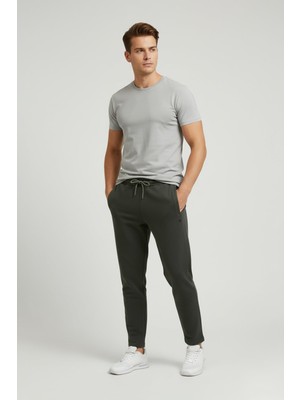 FullaModa Beli Bağcıklı Baskılı Eşofman Altı