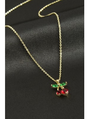 Bijuteri Net Xuping Kiraz Zirkon Taşlı Lüks Çelik Kolye