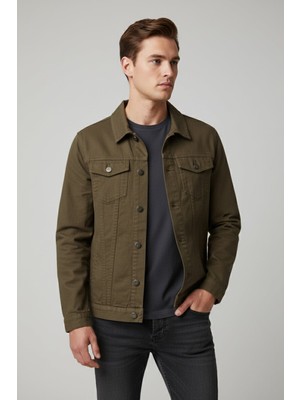 FullaModa Düğmeli Cepli Kot Ceket