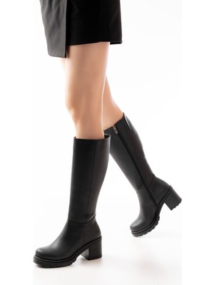 Etiler Collection 767-3013 Siyah Fermuarlı Günlük Kadın Çizme