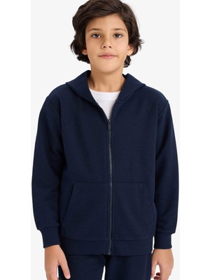 DeFacto Kapüşonlu Pike Fermuarlı Sweatshirt Erkek Çocuk B6503A826SP