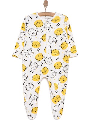 Hellobaby Hellobaby Erkek Bebek Patikli Tulum Hayvan Baskılı Fermuarlı Bisiklet Yaka Uzun Paça Uzun Kol