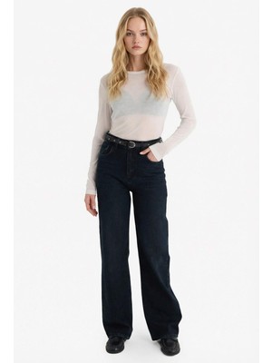 DeFacto 90's Wide Leg Yüksek Bel Uzun Jean Yıkamalı Pantolon G6899AX25CW