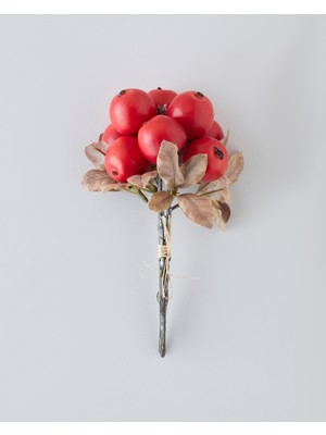 English Home Crabapple Branch Tek Dal Yapay Çiçek 21 cm Kırmızı