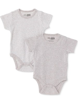 Hellobaby Hellobaby Erkek Bebek 2li Kısa Kol Body Çıtçıtlı Popper Neck Kısa Kol