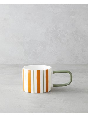 English Home Dreamline New Bone China Kupa 290 ml Koyu Yeşil-Turuncu