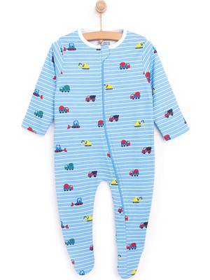 Hellobaby Hellobaby Erkek Bebek Patikli Tulum Taşıtlar Fermuarlı Bisiklet Yaka Uzun Paça Uzun Kol