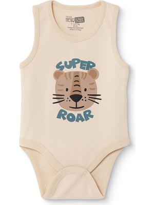 Hellobaby Hellobaby, Erkek, Atlet Body, Hayvan Baskılı, Çıtçıtlı, Bisiklet Yaka, Atlet