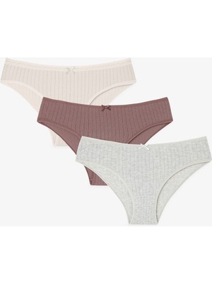 Penti Renkli Woody 3'lü Pointel Slip Külot