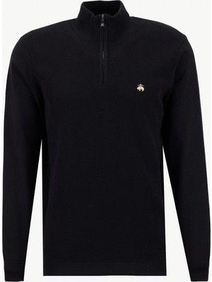 Brooks Brothers Bato Yaka Standart Siyah Erkek Kazak BBFW25MKL002