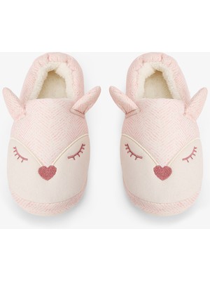 Penti Açık Pembe Sleepy Fox Nakışlı Ev Patiği
